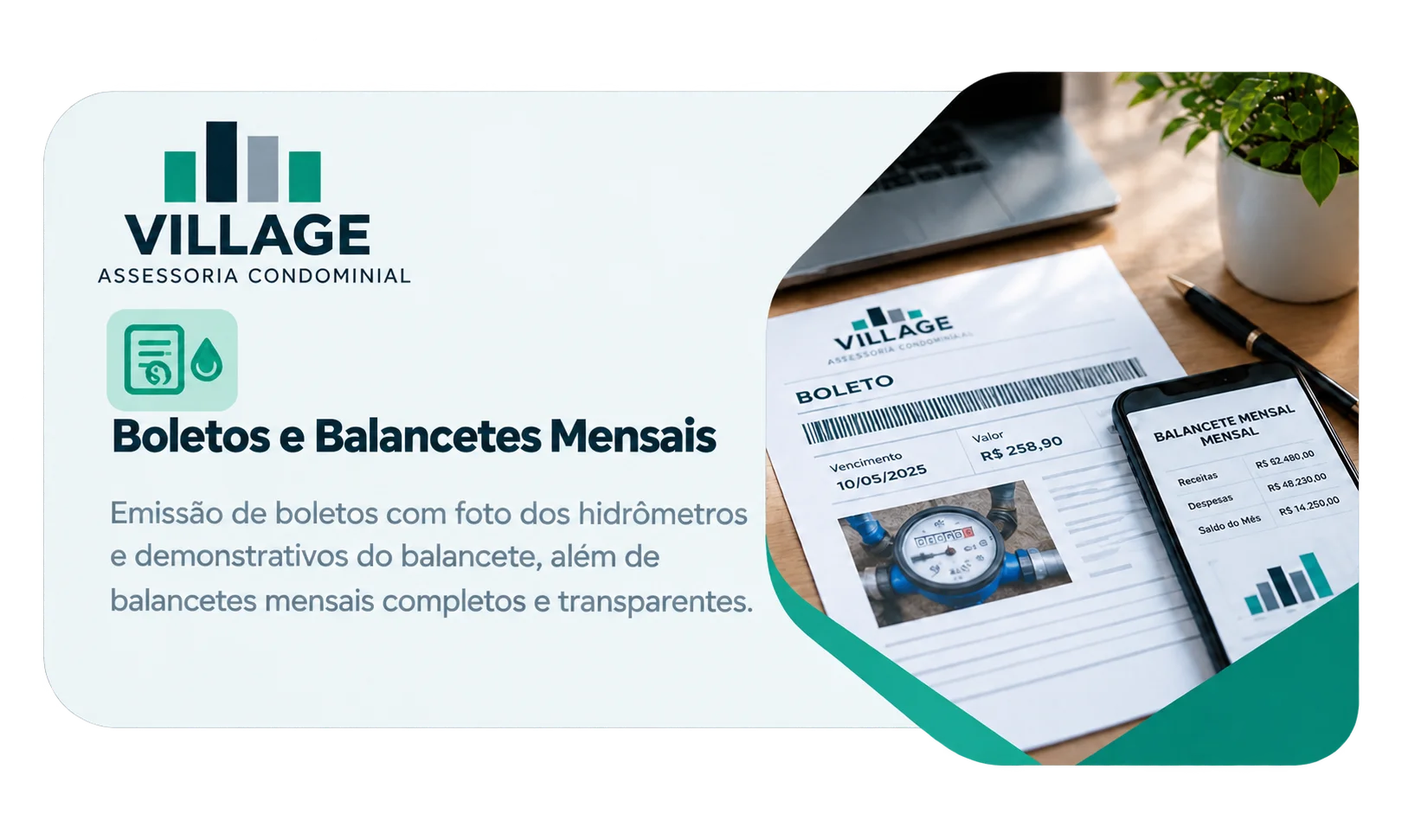 Boletos e balancetes mensais